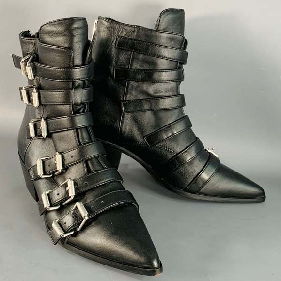 ZADIG & VOLTAIRE Shoes - ZADIG & VOLTAIRE Black Leather Belted Back Zipper Boots